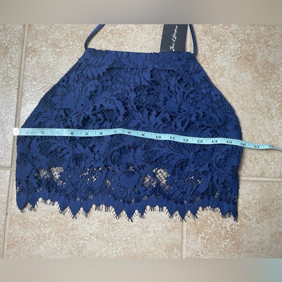 For Love and Lemons Maui Waui Navy Lace 2 piece Set, Size Large New! - Picture 6 of 10